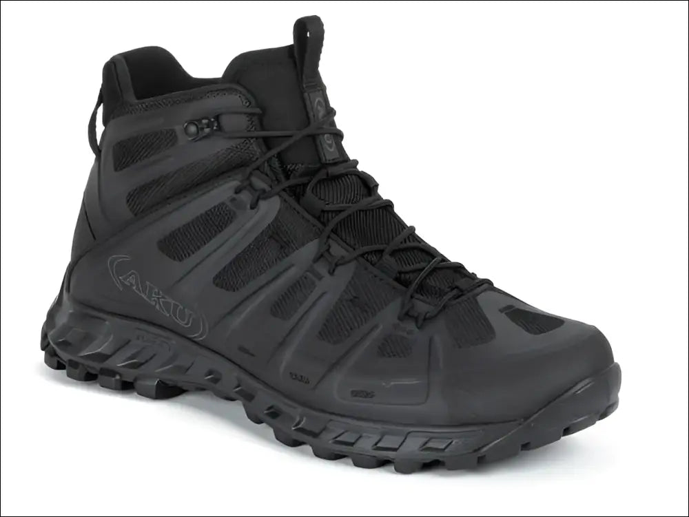 Schwarzer AKU Selvatica Tactical MID GTX Wanderschuh mit verstärktem Mesh und Gummisohle