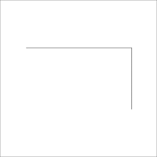 Minimalist schwarze Linienzeichnung eines rechten Winkels auf weißem Hintergrund, Black Fox Revolver grünes Micarta G10