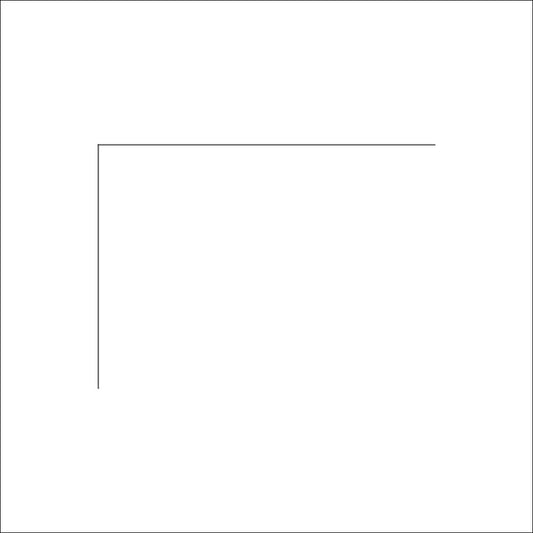 Minimalistische schwarze Linienzeichnung eines rechten Winkels auf weißem Hintergrund, Hultafors FORSBERG Trekkers Little Helper