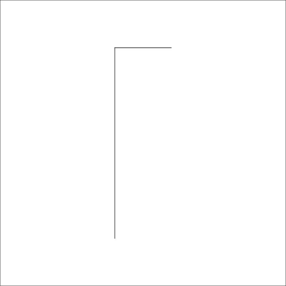 Minimalist schwarze Linienzeichnung eines L-förmigen Halters für Klean Kanteen Classic Sport Cap