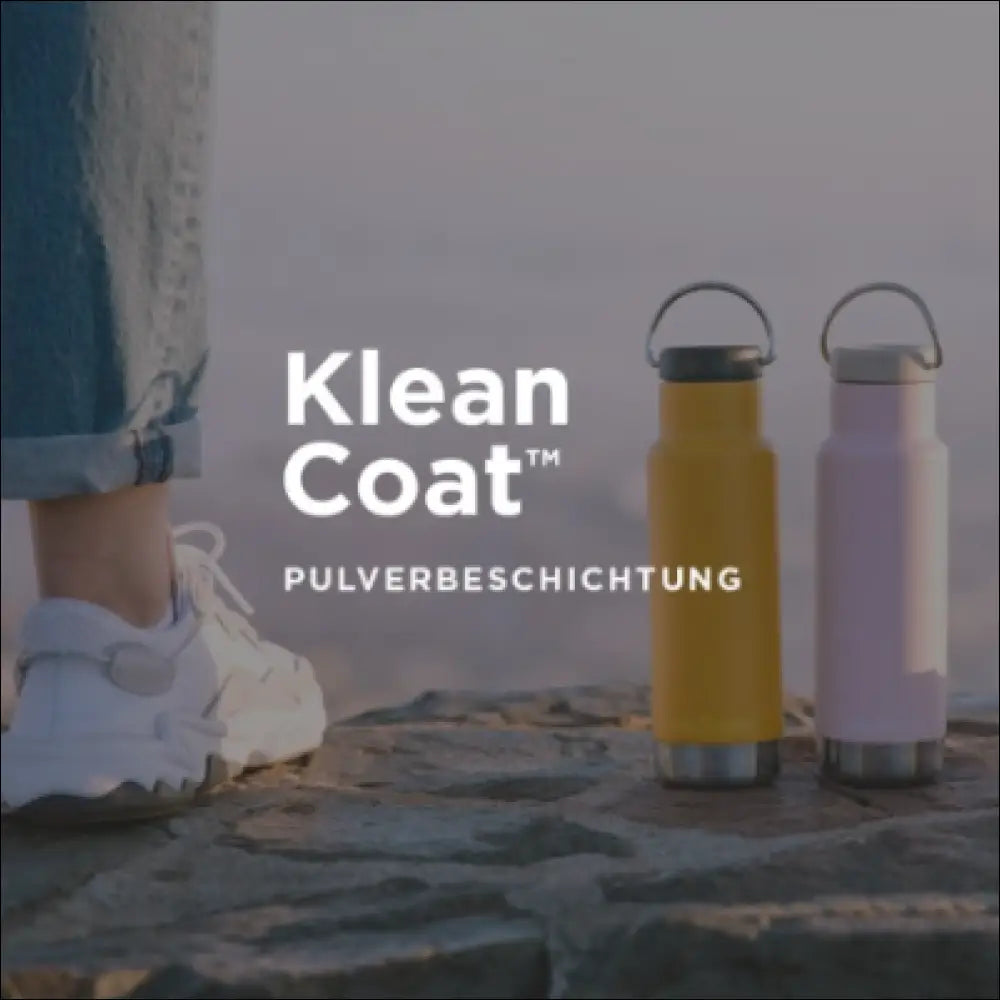 Zwei Klean Kanteen Classic 800ml Sport Cap Flaschen in Gelb und Lavendel