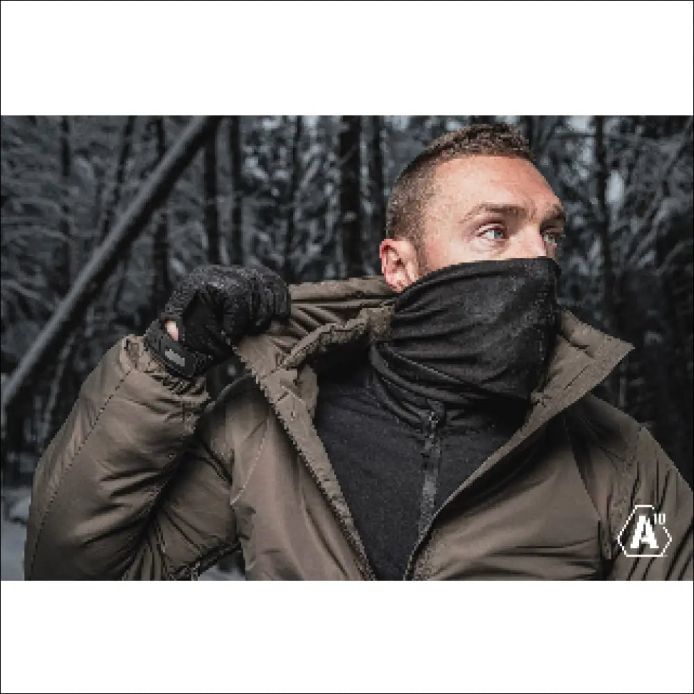 Olivgrüner Thermo-Performer Schlauchschal mit Pufferjacke